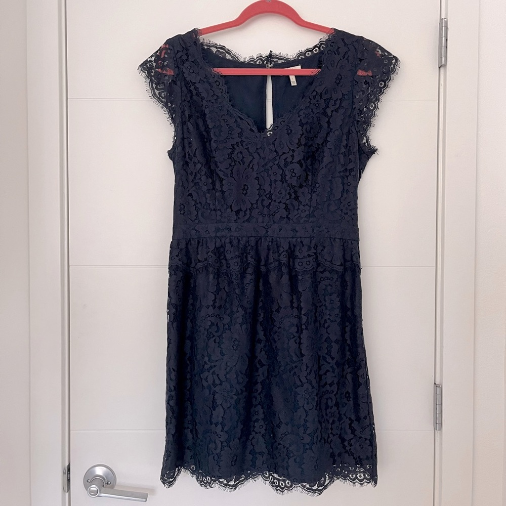 Anthropologie Joie Navy Lace Dress, SZ L